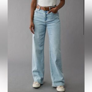 AE Dreamy Drape Stretch Super High-Waisted Baggy Wide-Leg Jean